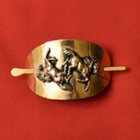 Hair clip two horses jumping 3