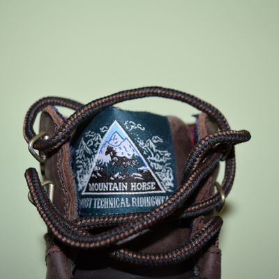 Mountain Horse Rider boots logo on the footwear tongue