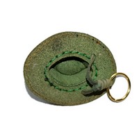 Country key ring cowboy hat green inner